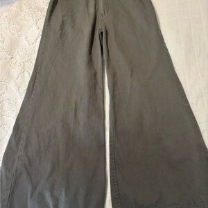 Amuse Society Wide-Leg Trousers in Olive Green